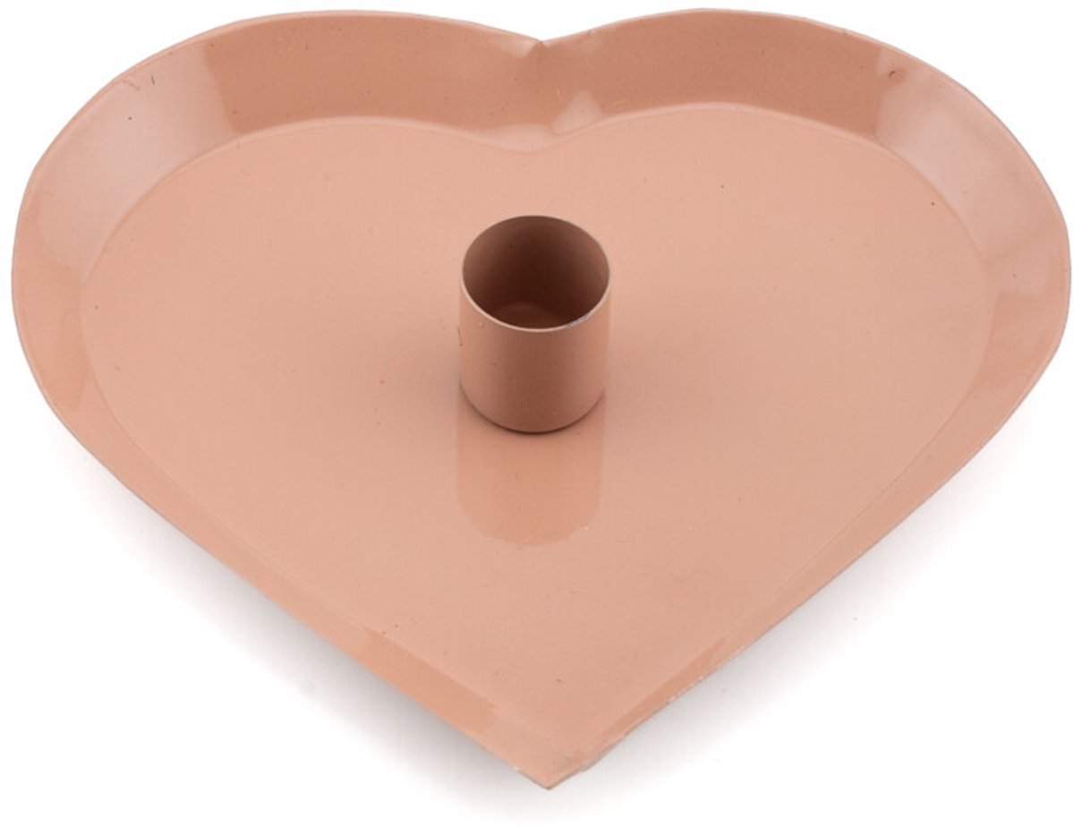 Kaarsenstandaard hart roze 16cm