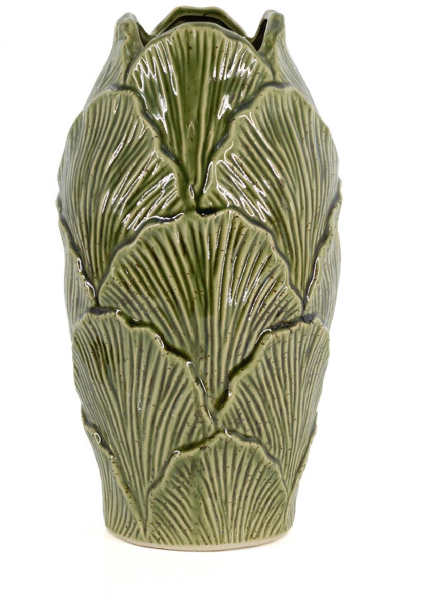 Aardewerk vaas Sculpt S groen