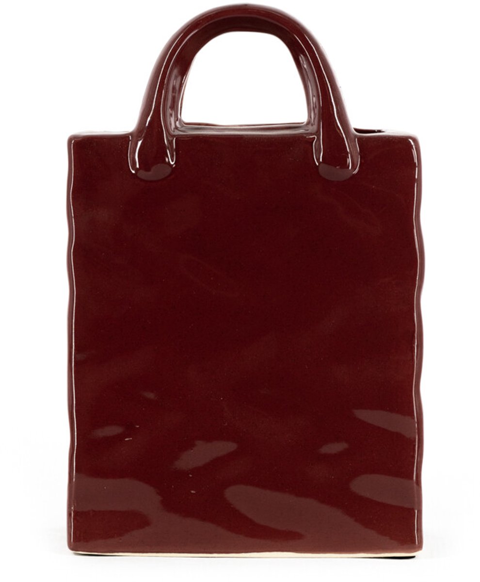 Aardewerk vaas Shopper L burgundy