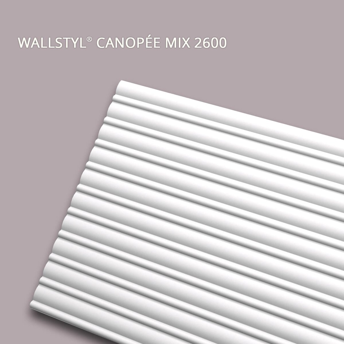 3d muurpaneel NMC CANOPÉE MIX 2600 WALLSTYL Noel Marquet Muurbekleding Akoestisch paneel Decorative element Wandlijst Lijstwerk Sierlijst modern design wit 2,6 m