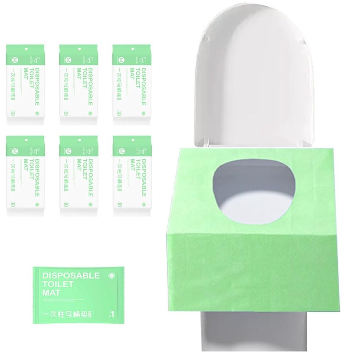 Wegwerp toiletbrilhoezen - Wit - 60 Stuks - Waterdicht en Antislip - Voor Volwassenen en Kinderen