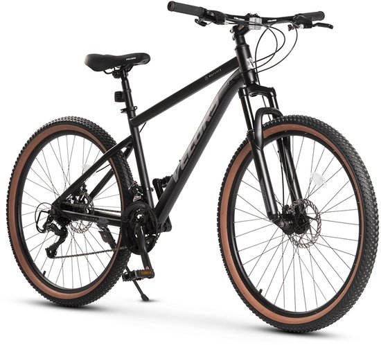 Mountainbike 27,5 Inch - Hardtail Mountainbike 21 Versnellingen - MTB Volwassenen - 27,5 Inch - Verende Voorvork - Onverharde Wegen Zwart Grijs — afbeelding 2