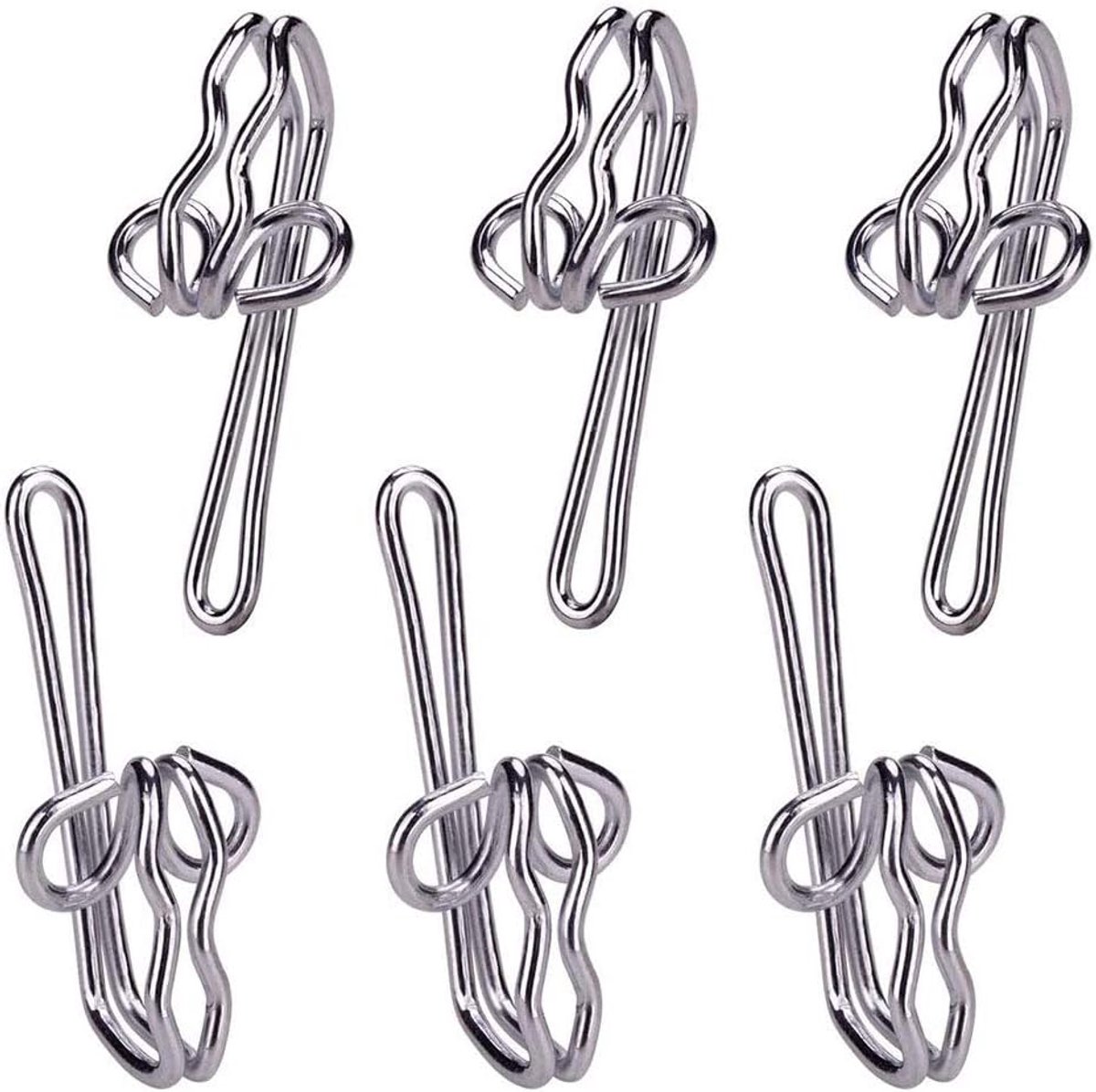 Gordijnhaken - 100 Stuks - Gordijn Haken - 2,8 x 1,2 cm - Gordijnhouders haken - Gordijnklemmen - Vlindergordijnhaken - Badkamerhaken - Gordijnroedehaken - Metaal - Gordijnaccessoires - Zilver