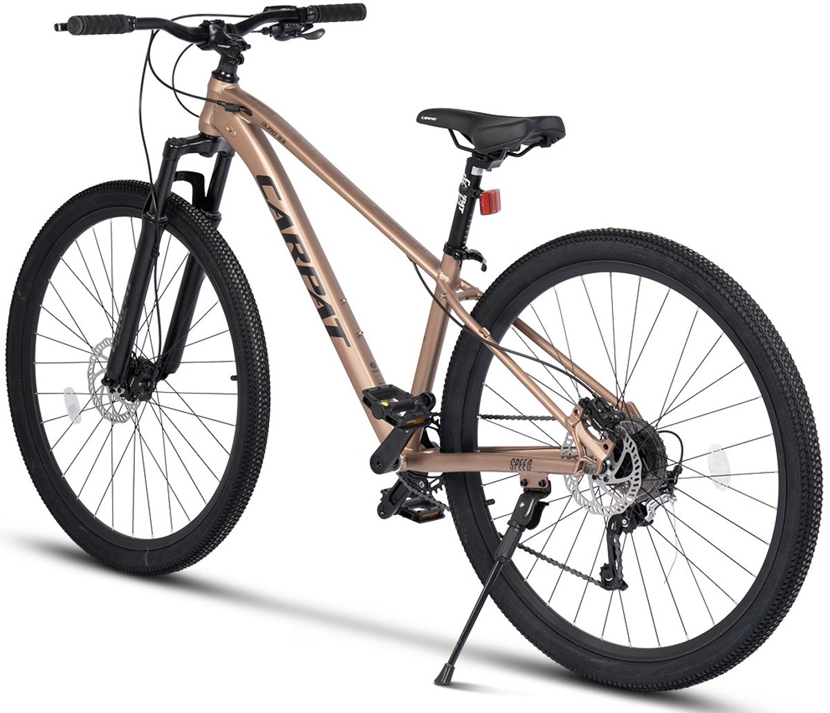 Mountainbike 29 inch Hardtail MTB Heren Aluminium MTB Hydraulische Remmen-1x9 Shimano 29 inch- 80mm Voorvork- Offroad Bruin Zwart