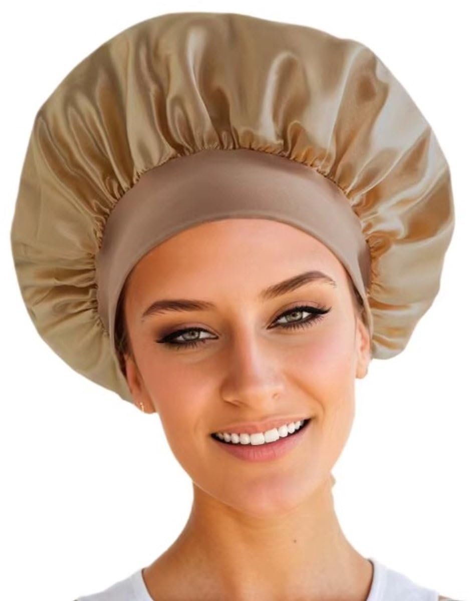 Okado Satijnen Slaapmuts Bonnet met Elastische Band – Goud