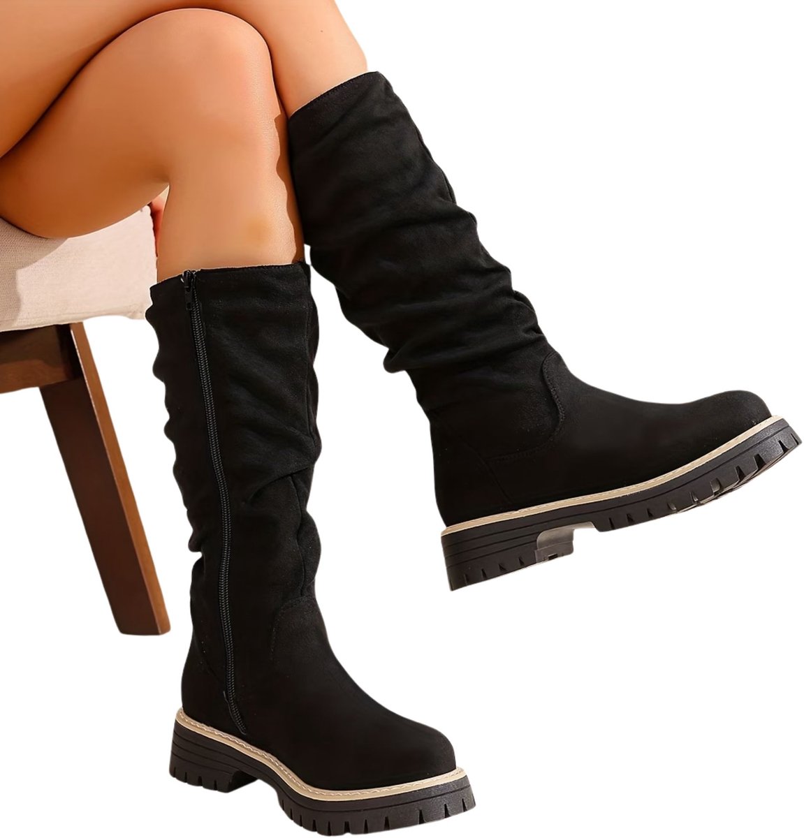 Currero Dames Cowboy Laarzen Hoge Hak Enkellaarzen Kniehoge Western Boots Chelsea 43 Zwart