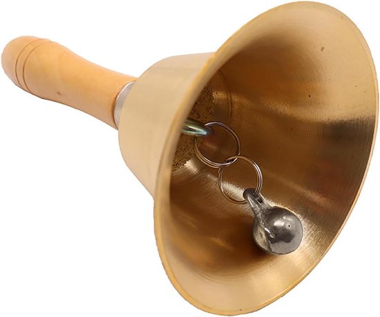 Handbel - handbellen - Tafelbellen - Metaal - Tafelbel - 8 cm - Schoolbel - Receptiebel - bel - Gongen - Hard Geluid - butler bel - handbellen voor volwassenen - messing - staurant — afbeelding 2