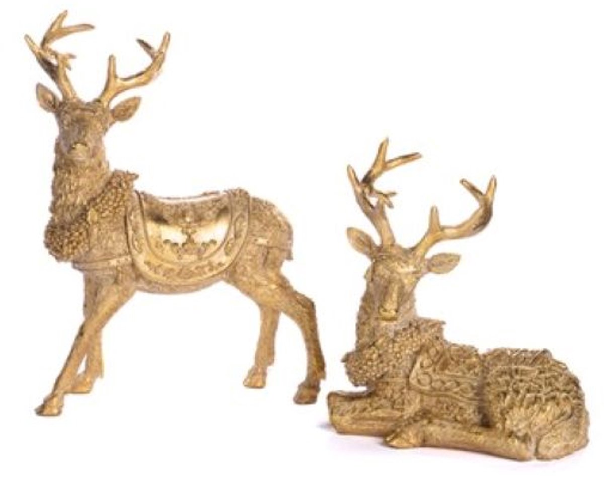 Goodwill - Herten met zadel - Goud - H34 cm