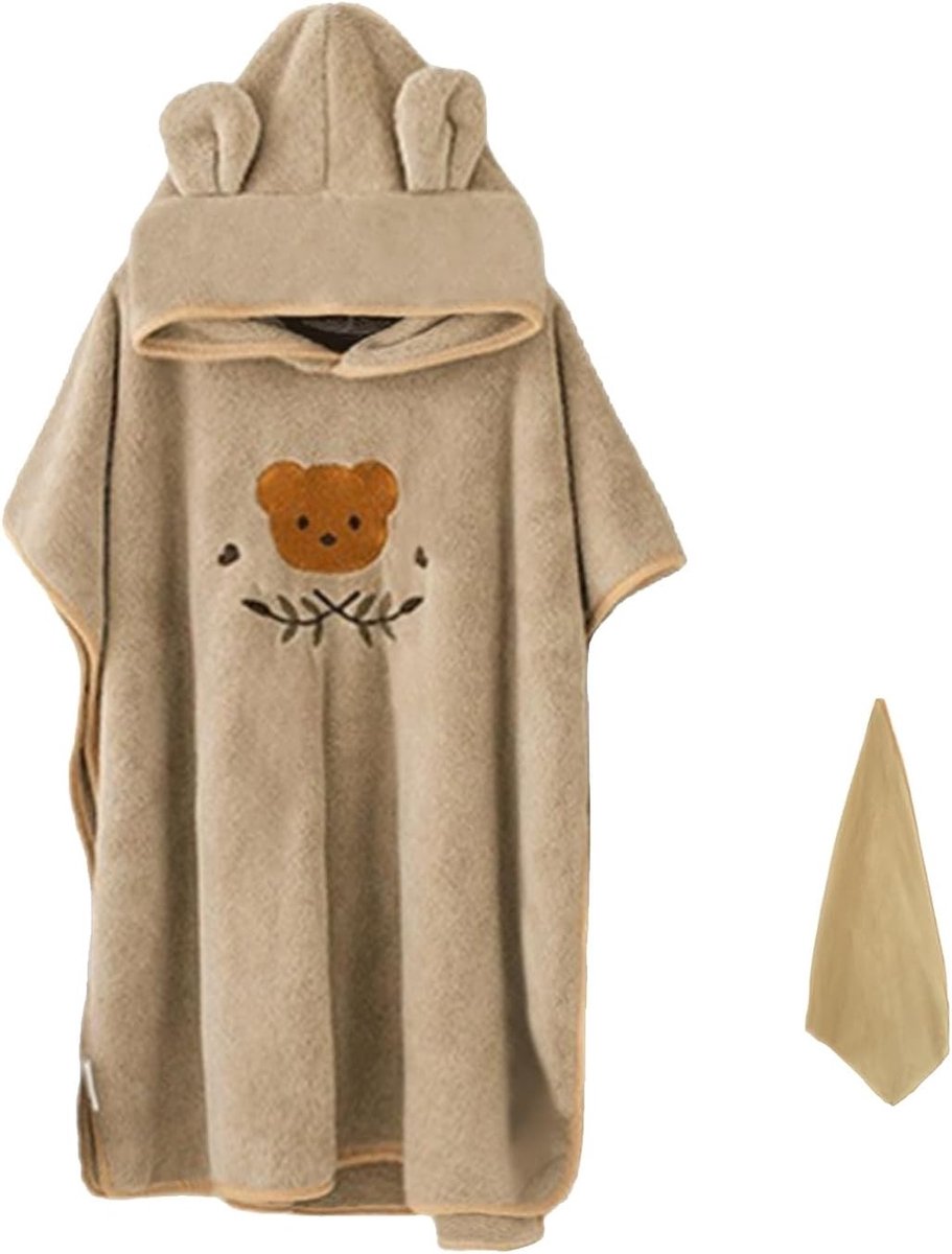 Super Absorberende Baby Bad Poncho Handdoek met Kap voor Pasgeborenen en Peuters 0-3 Jaar, Ideaal voor Bad en Zwemmen