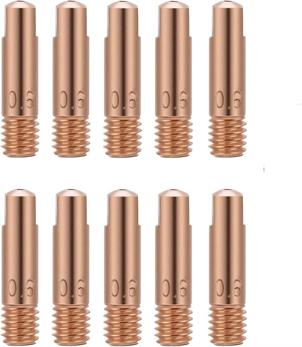 10 Stuks 15AK Flow Nozzles voor MIG/MAG Lasapparatuur - 0.5mm M6x24mm Koper Contactpunten en Lasaccessoires voor Optimale Prestaties