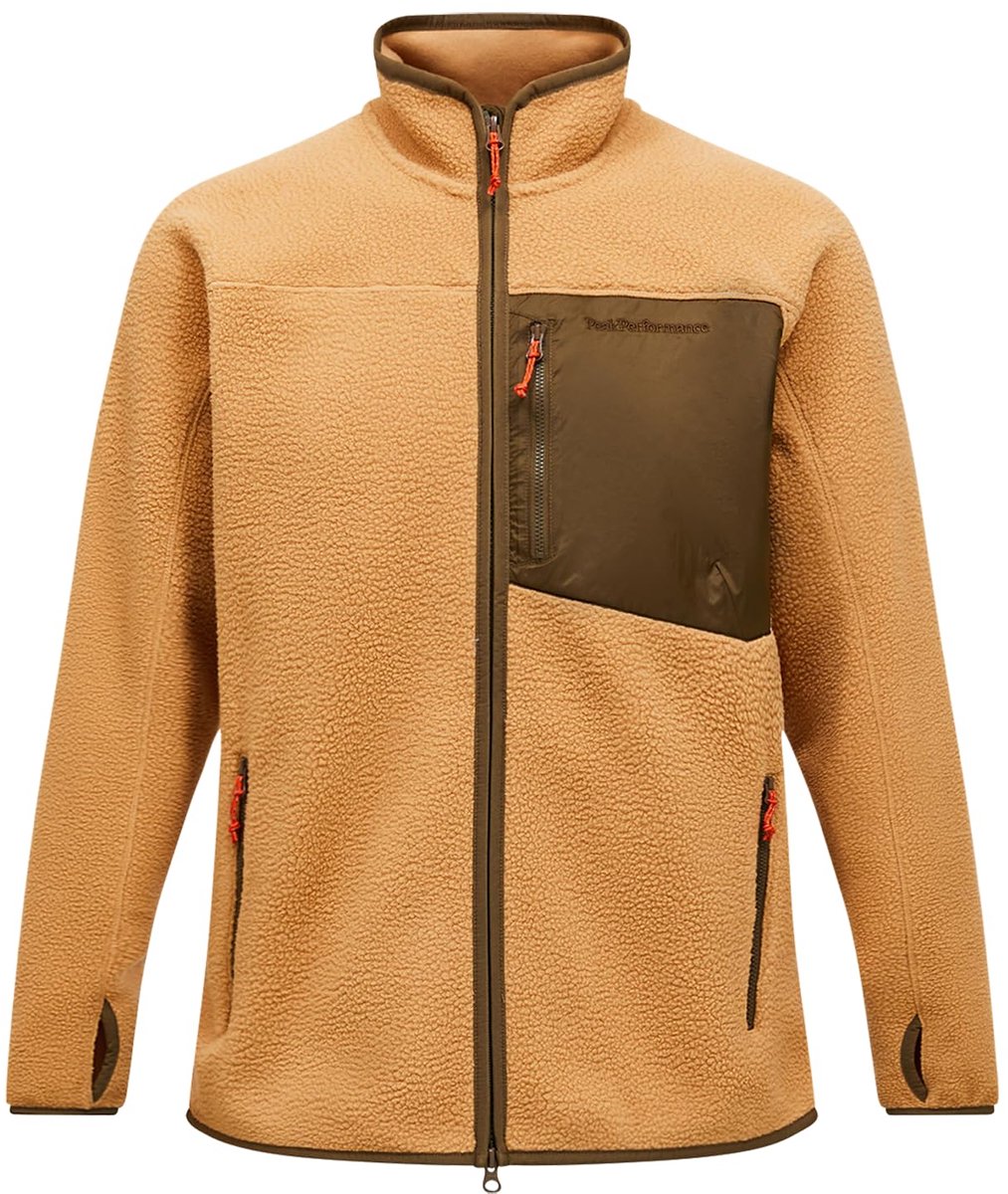Peak Performance M Pile Zip Jacket Heren Jack Sierra Sand