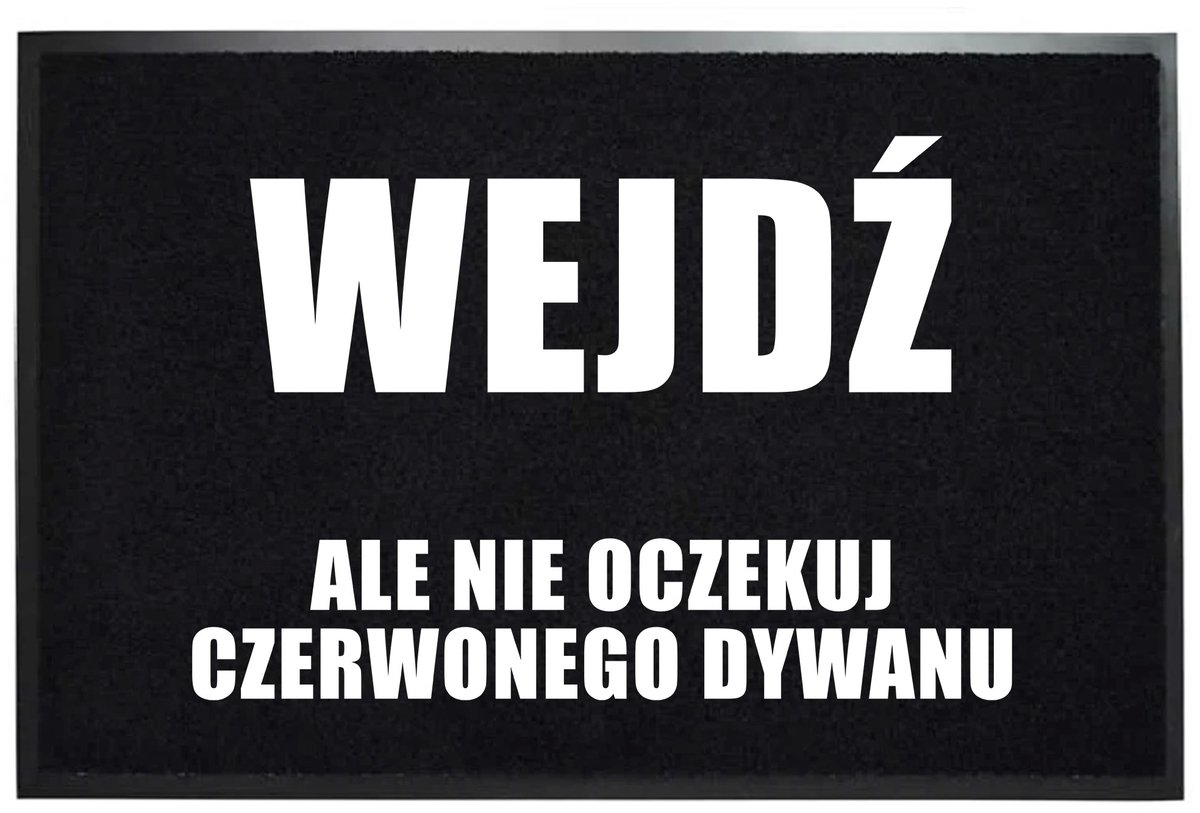 Zwarte Deurmat 40x60 cm - "Niet Verwachten Rode Loper"