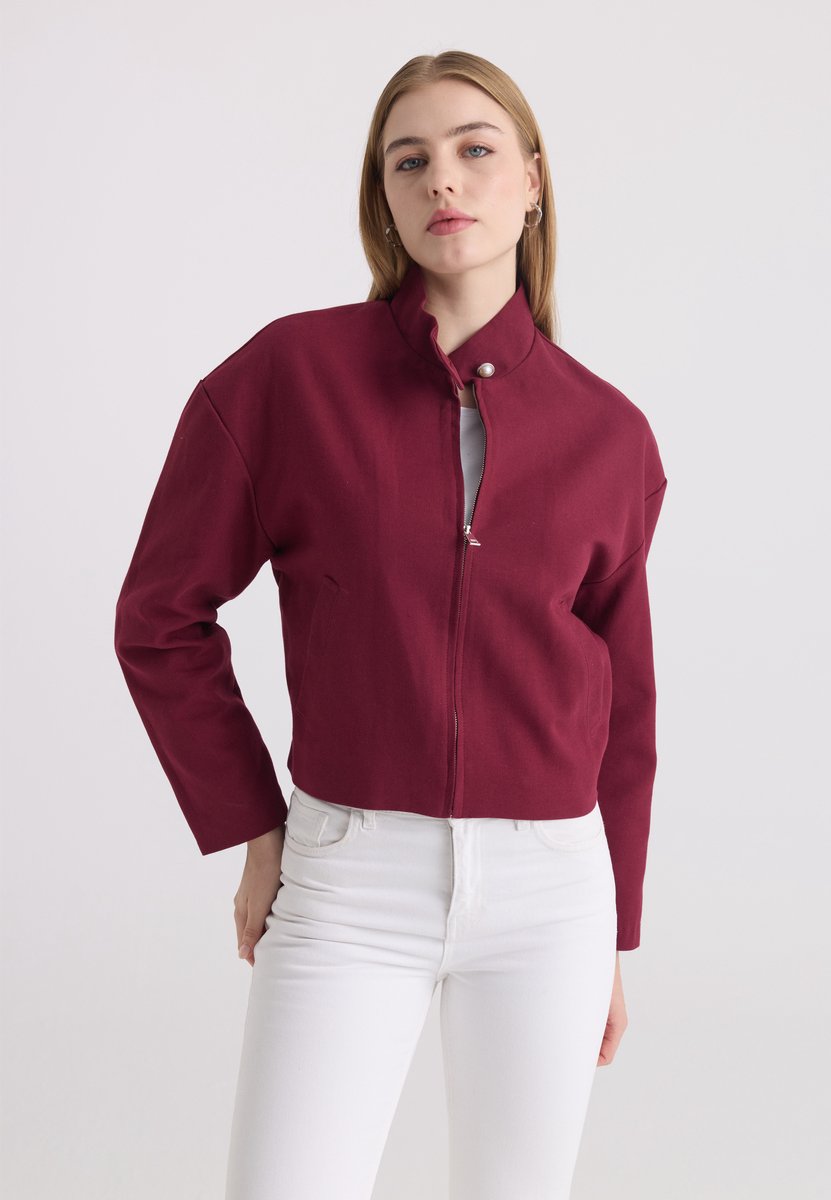 Felix Hardy Jas Van Katoen-Linnen Mix Dames Bordeaux - M
