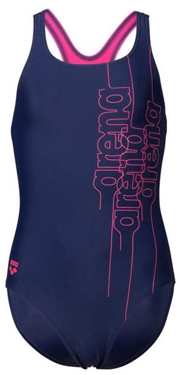 ARENA G Swimsuit Pro Back Graphic L - Zwempak - Marineblauw-Freak-Roze - 8-9