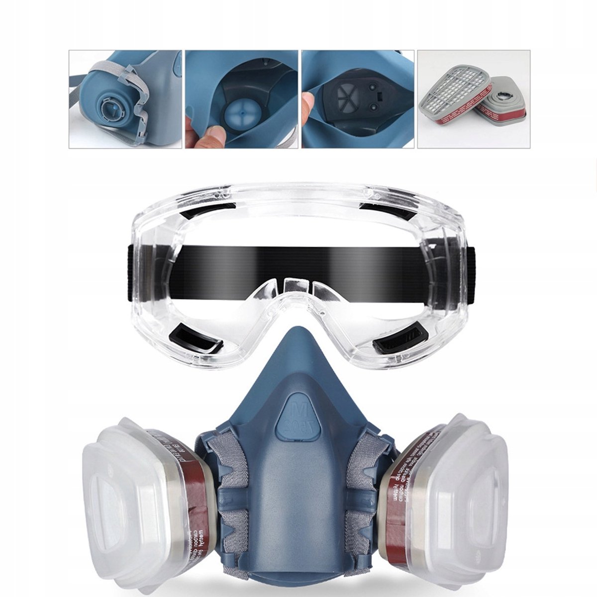 Professionele Gasmasker met Dubbele Filtratie - Ademhalingsbescherming