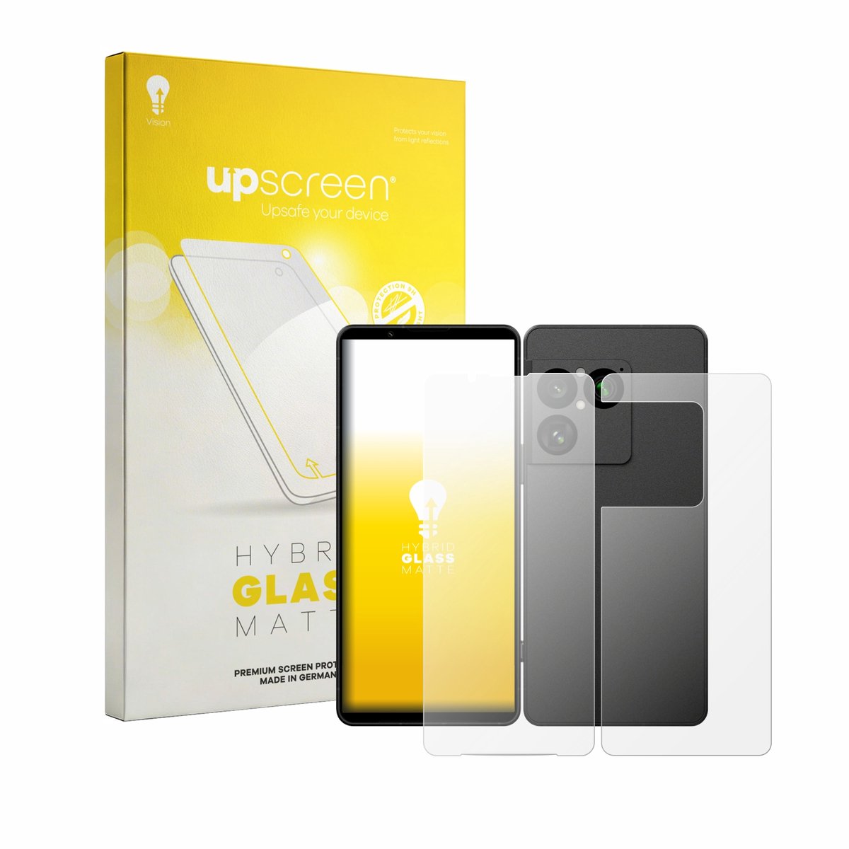 upscreen - Screenprotector voor Sony Xperia 1 VIII (Voor+Achter) - Folie Beschermfolie Beschermglas matte