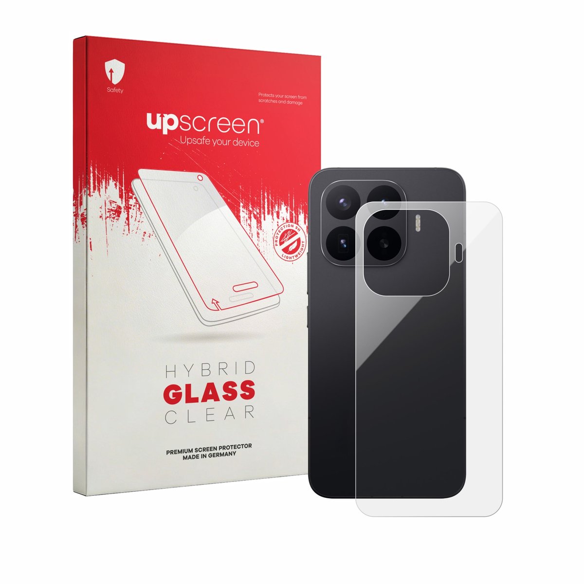 upscreen - Screenprotector voor Xiaomi 17T Pro (Achterkant) - Folie Beschermfolie Beschermglas transparant