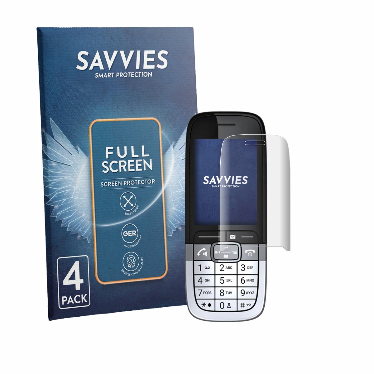 Savvies - Screenprotector voor Mitel OpenScape DECT Phone SL7 - Folie Beschermfolie transparant volledig dekking 4 Stuks