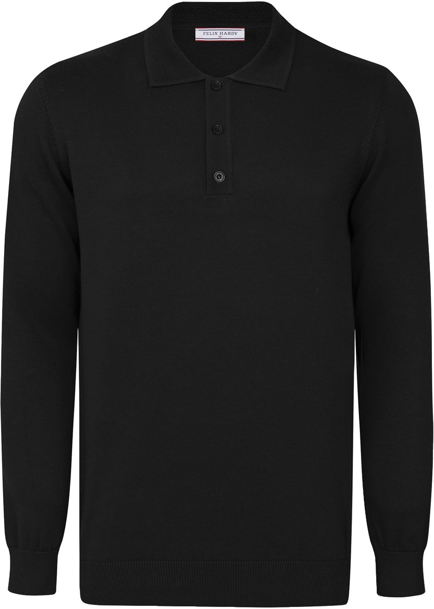 Felix Hardy Trui Met Polokraag - 100% Katoen Heren Zwart - M