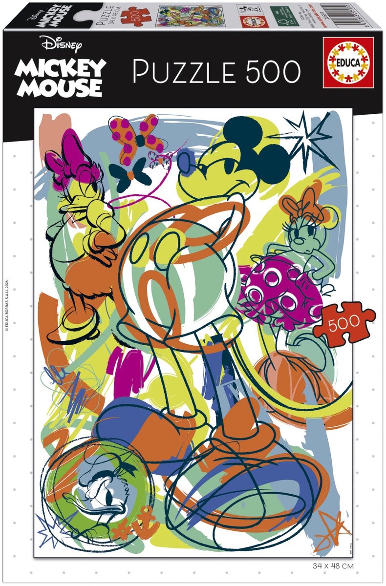 EDUCA- puzzel - 500 stukjes - MICKEY en zijn vrienden - Zomer in JAPAN