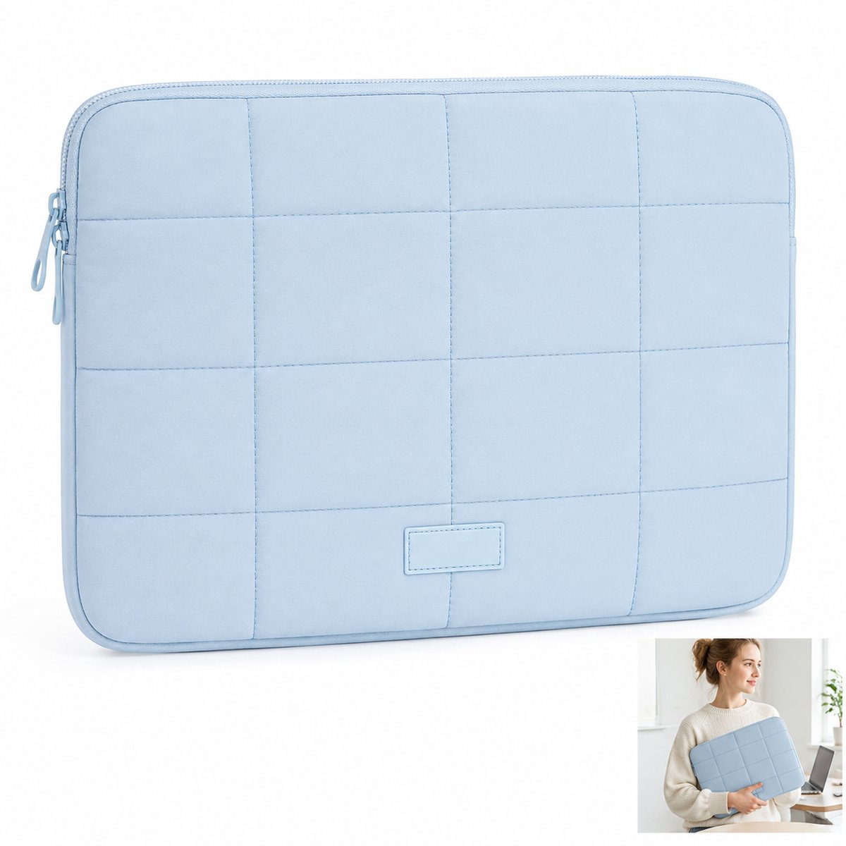 Laptophoes 15.6 Inch - Laptoptas - Laptopsleeve - Waterafstotende - Lichtgewicht - Zachte Voering - Geschikt Voor 15.6-Inch Laptops - Blauw