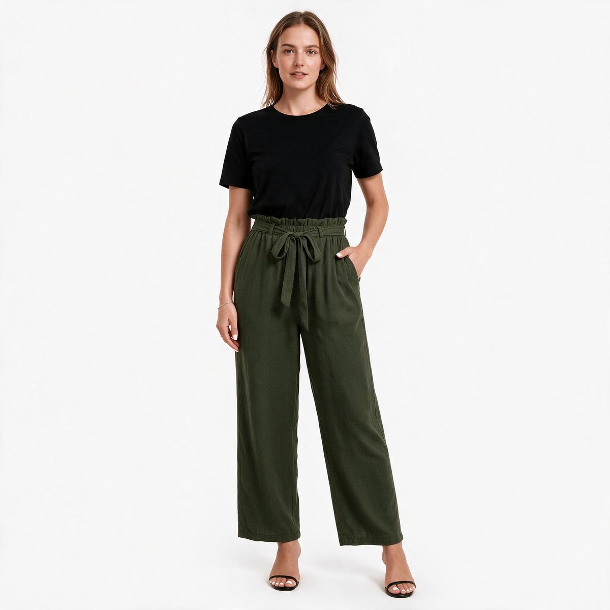 Imily Bela Dames Broek met Hoge Taille en Wijde Pijpen