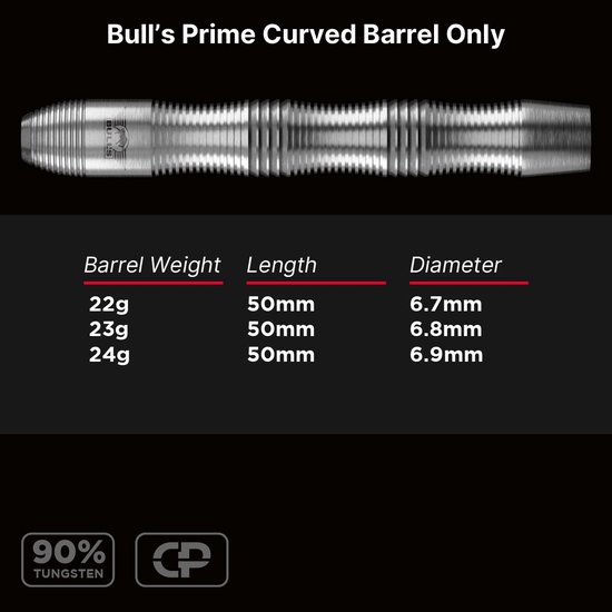 Bull's Prime Curved Convertible Point 90% Barrels Only - Dartpijlen van Bull's — afbeelding 5