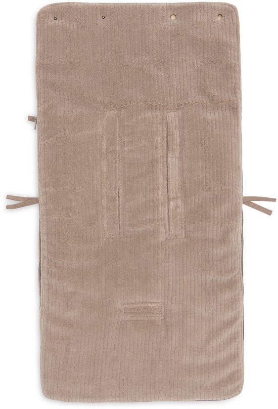 Jollein Voetenzak voor Autostoel & Kinderwagen - Cloudy Rib - Katoen - 42x82cm - Milky Coffee — afbeelding 2