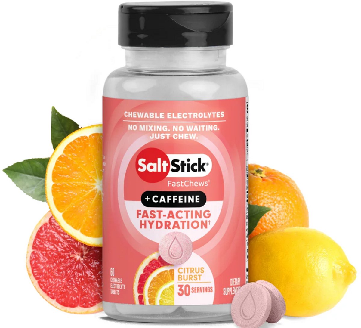 Saltstick Fastchews - Electrolyte - Citrus Burst & Caffeine - 60 stuks