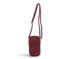 Flora & Co - Paris - Handig Crossbody hand/telefoontasje voor mobiel - gsm - bordeaux - 2 vakken