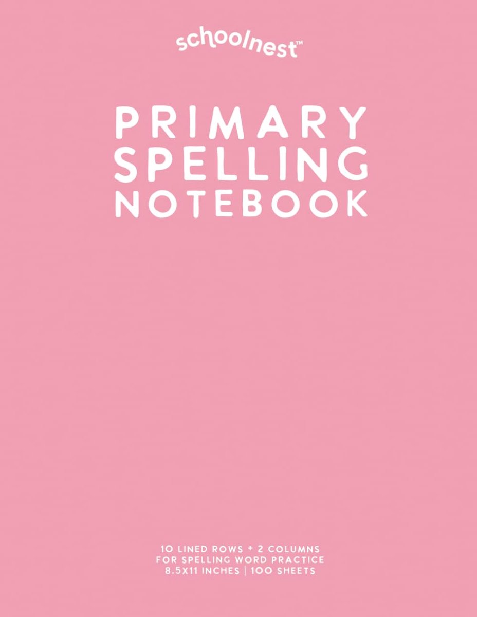 Primary Spelling Notebook: Light Pink Softcover Journal for Spelling Words - ShopVlot