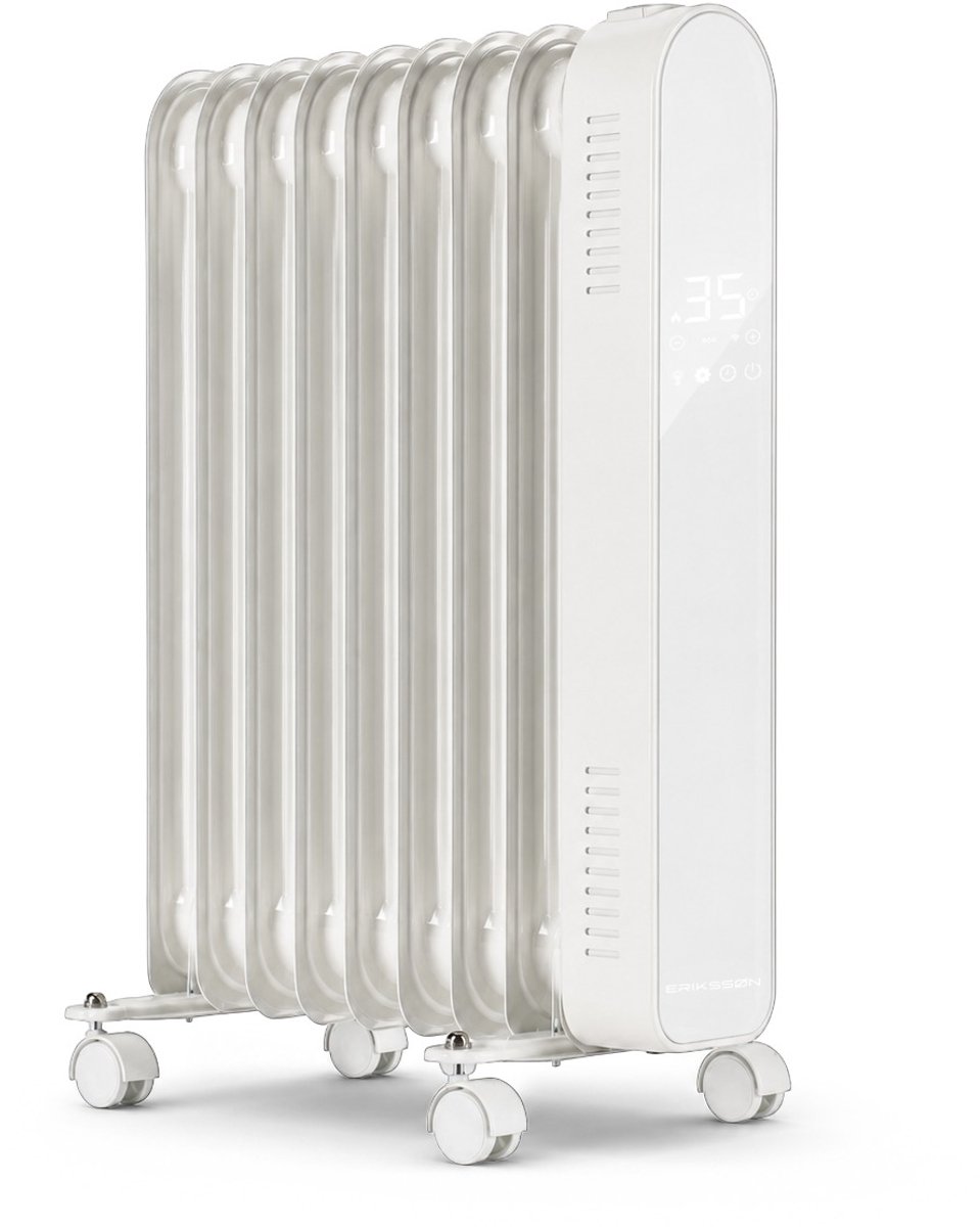 Erikssøn Olieradiator - Verstelbare Thermostaat - Oliekachel - Elektrische Kachel - Wit