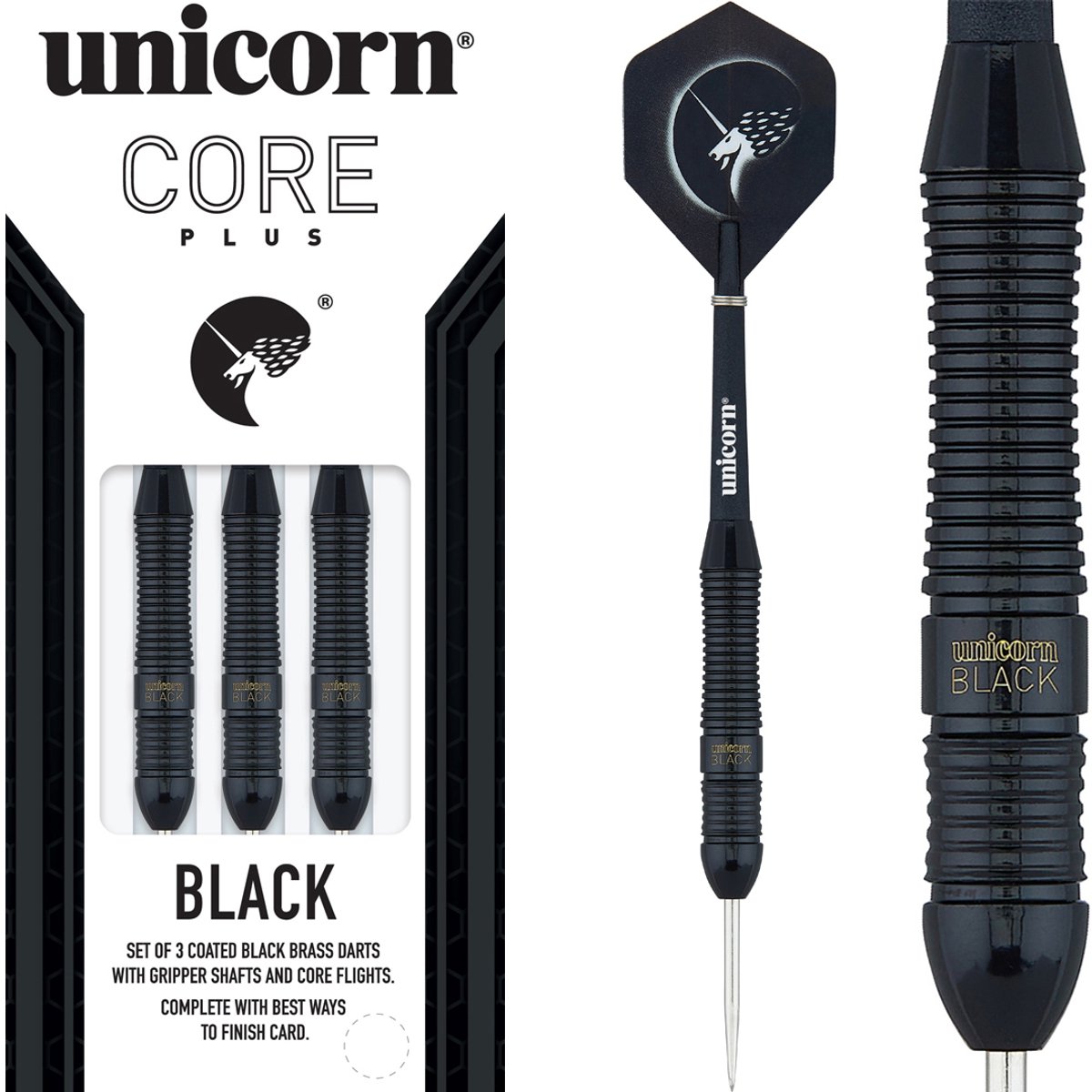 Unicorn Core Plus Black Brass 22 gram - Dartpijlen