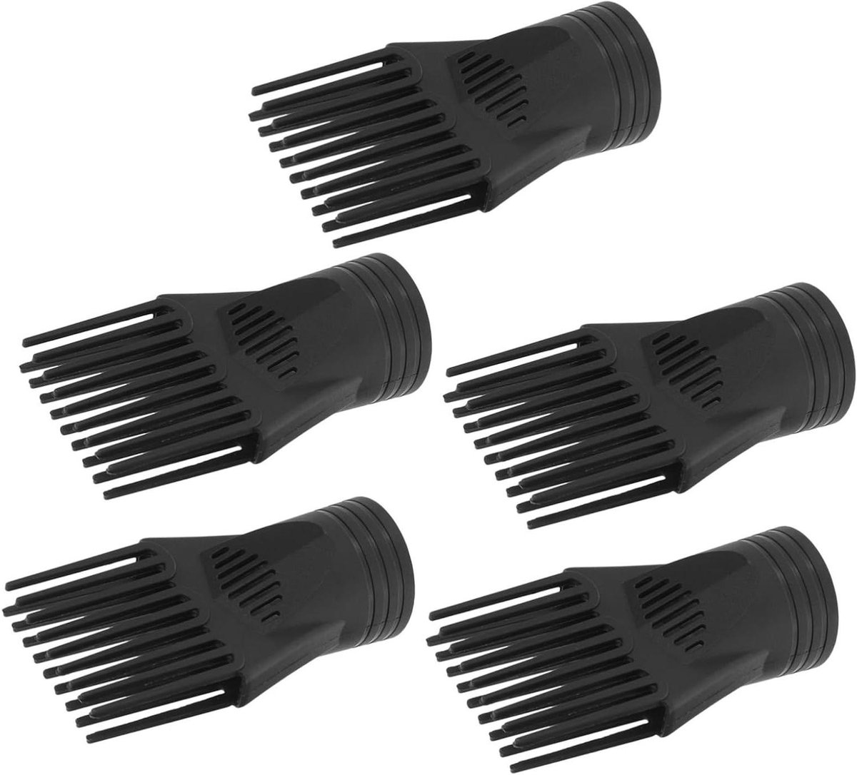 Universele Föhn Mondstukken - Haarstyling Kammen - Snel Haar Stylen - Efficiënte Luchtstroom - 5 Stuks - Zwart