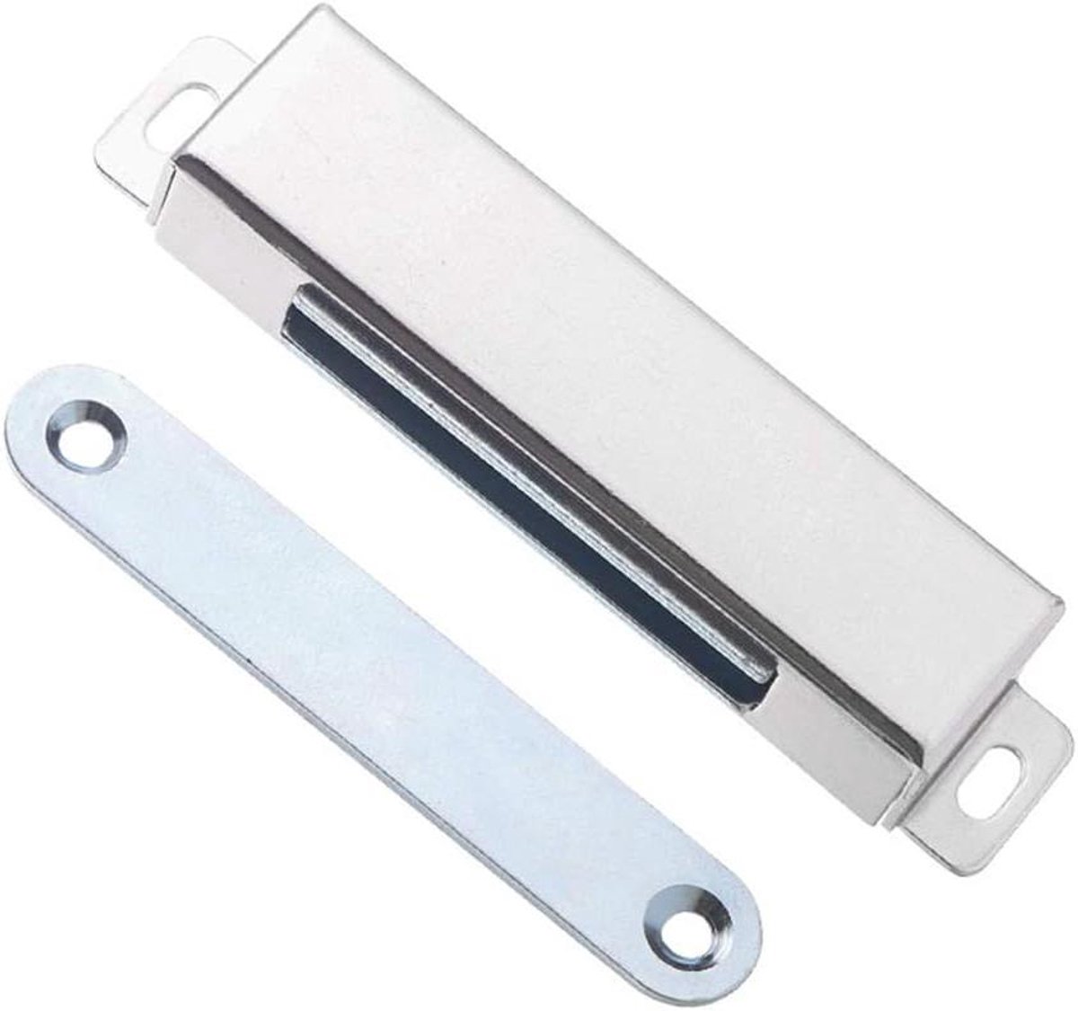 Kastdeurmagneten - Magnetische sluiting - Kasten sluiten - Roestvrijstalen behuizing - 2 stuks - Zilver