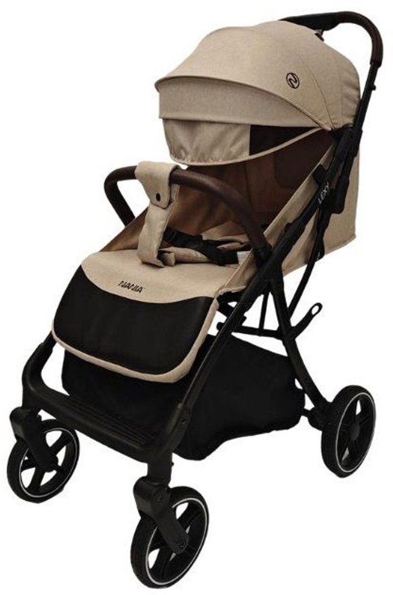 NANIA - Compacte kinderwagen - Lexy - Complete set (beenbeschermer + regenhoes) - 4 wielen - Beige