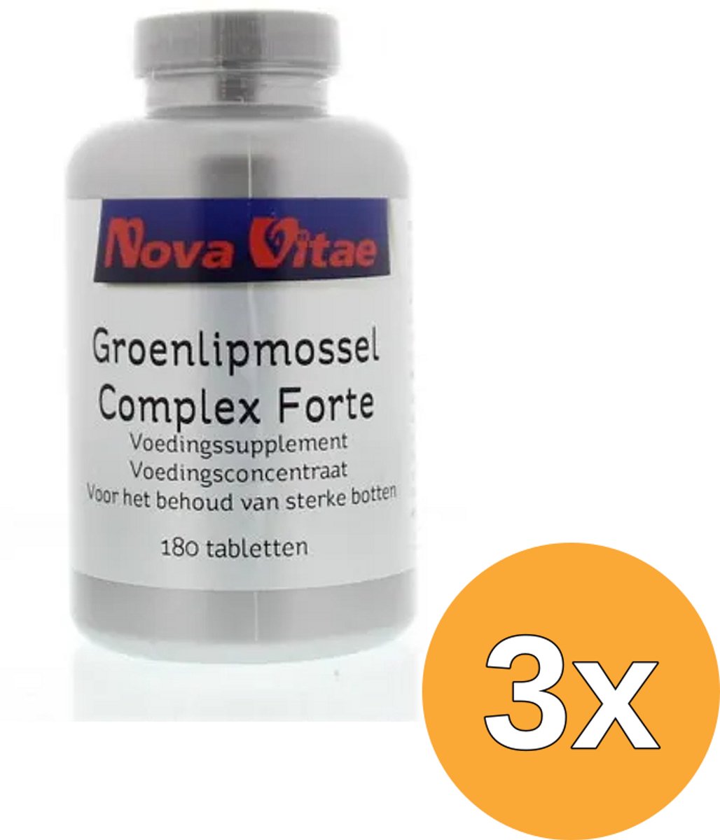3x Nova Vitaegroenlipmossel complex forte (180 tabletten)