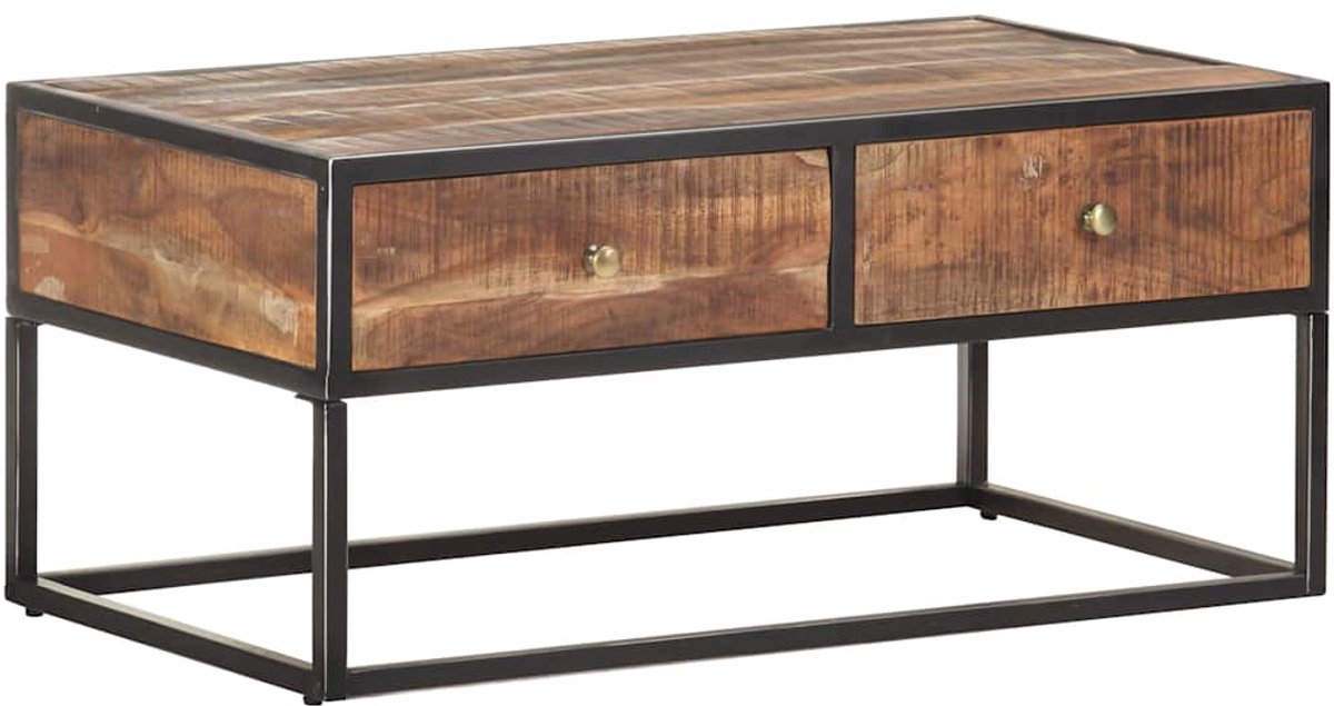 vidaXL Salontafel - 90x50x40 - cm - ruw - acaciahout Bruin