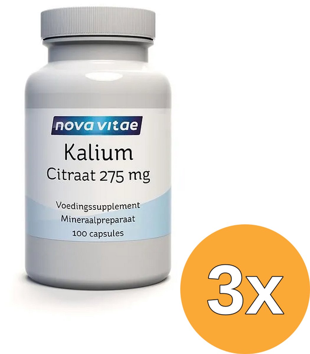 3x Nova Vitae Kalium citraat 275mg (100 capsules)