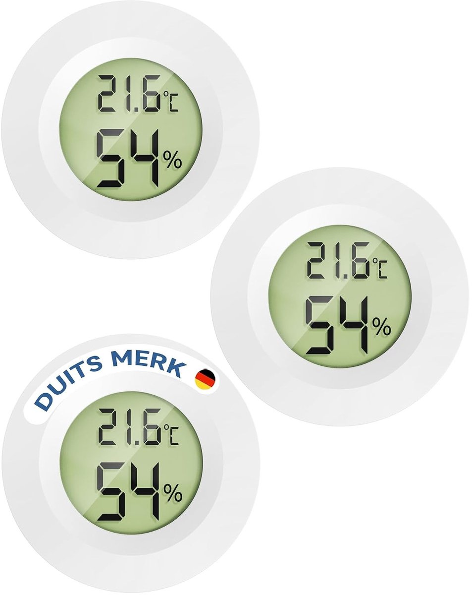 Mini Hygrometer en Thermometer - Wit - 2 in 1 Digitale Hygrometer en Thermometer voor Binnenshuis - Compact en Betrouwbaar