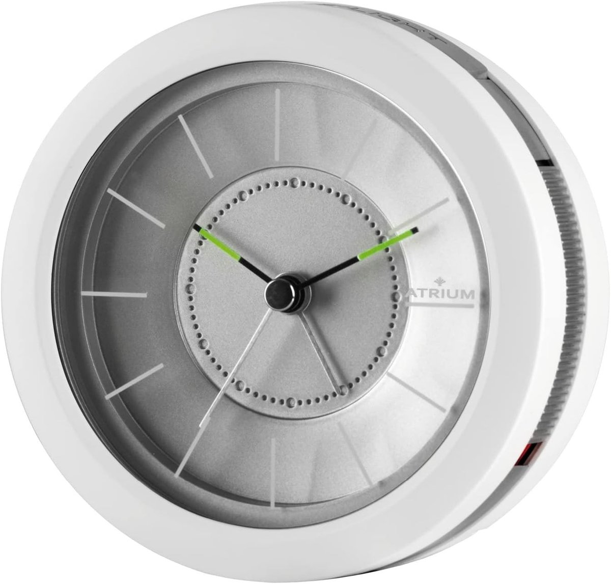 Modern Design Wekker - Wit - 10,5 cm - Analoge Wekker zonder Tikken met Licht en Snooze Functie - Voor Thuisgebruik