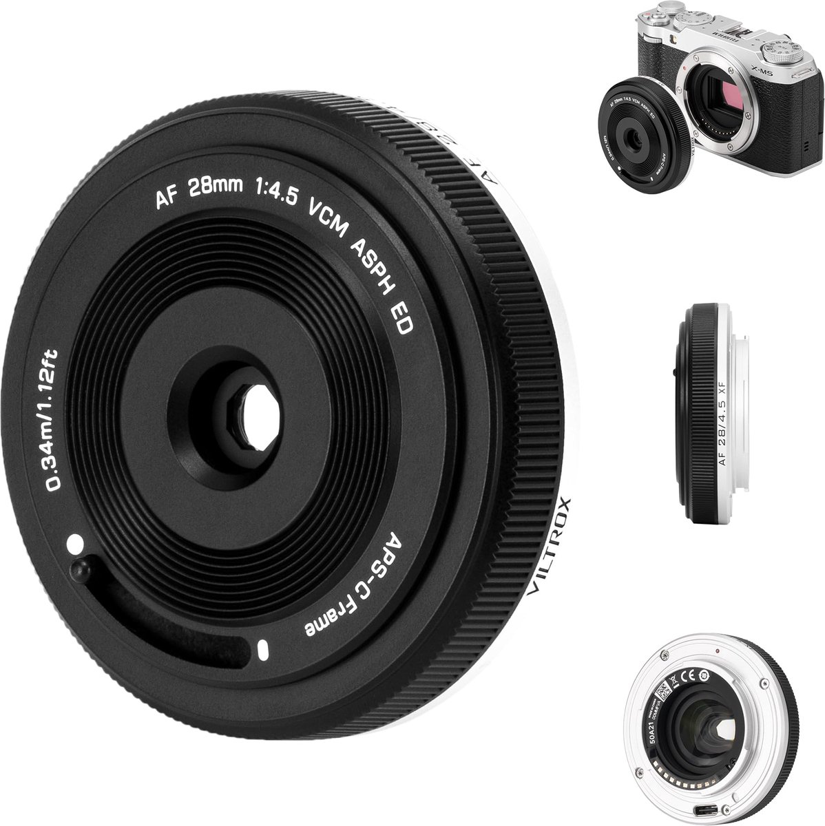 VILTROX AF 28mm F4.5 f/4.5 XF Pancake Lens voor Fuji X Mount, Groothoek Full-Frame Auto Focus Lens Compatibel met Fuji - ShopVlot