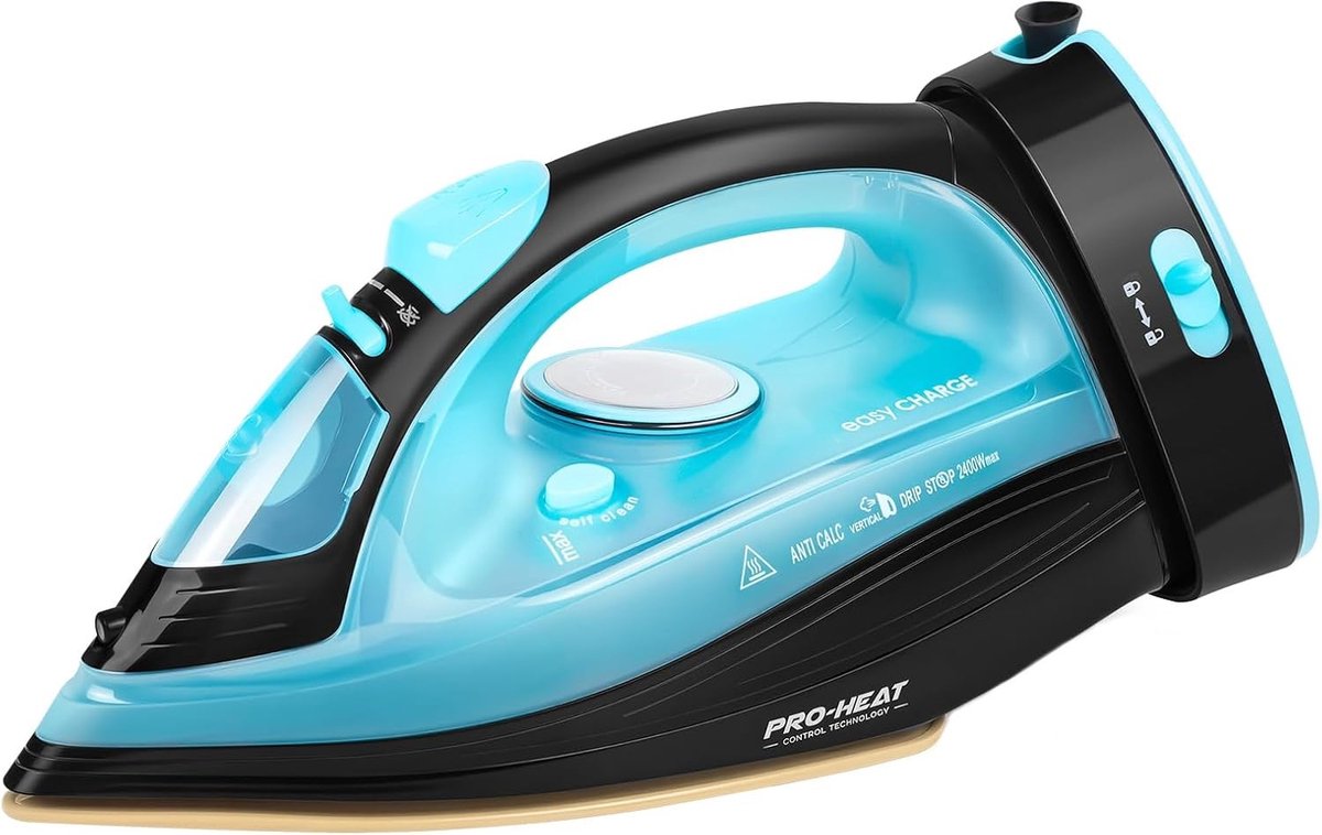 Powersteam Ultra Stoomstrijkijzer - Blauw - 2400 W - Draadloos met Keramische Strijkzool - Voor Thuisgebruik