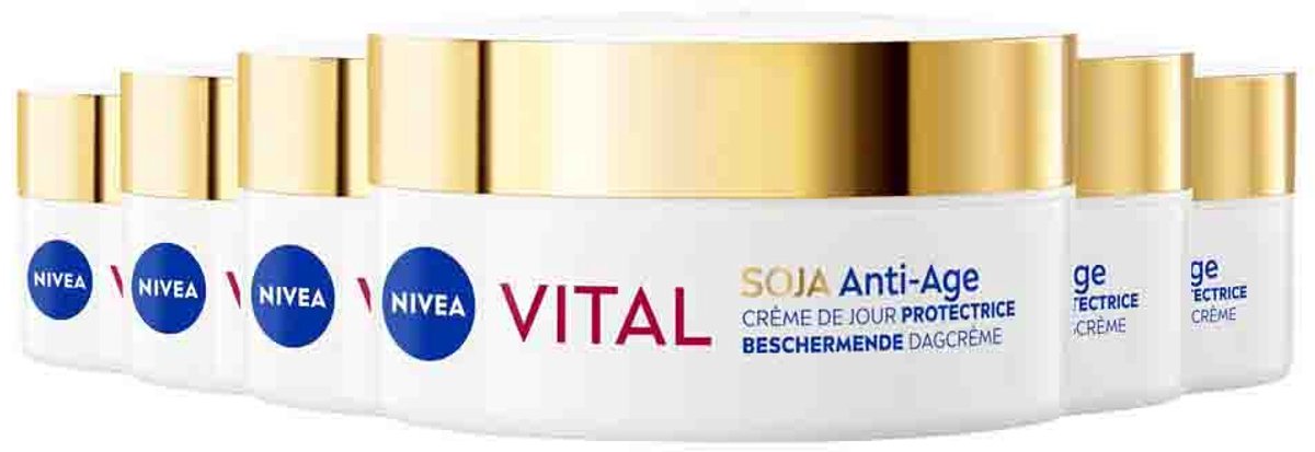 NIVEA Vital Soja Anti-age SPF30 Dagcrème - 6 x 50 ml - Voordeelverpakking