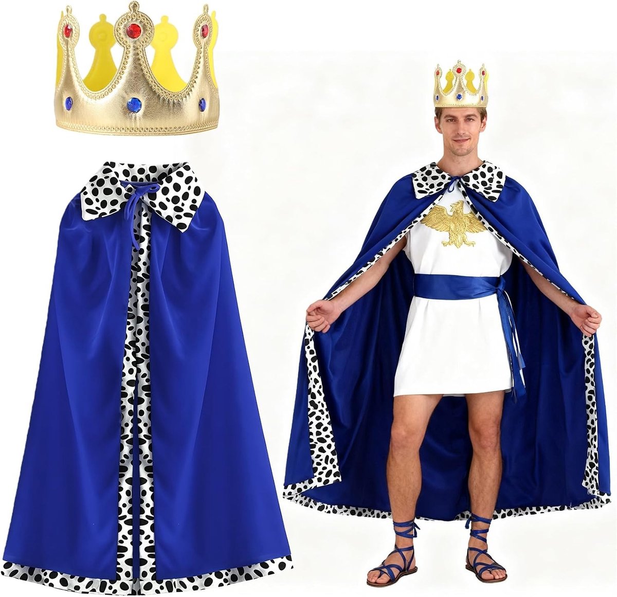 Verleidelijke Fluwelen Verkleedkostuum met Kroon voor Koningin - Perfect voor Feestjes en Carnaval