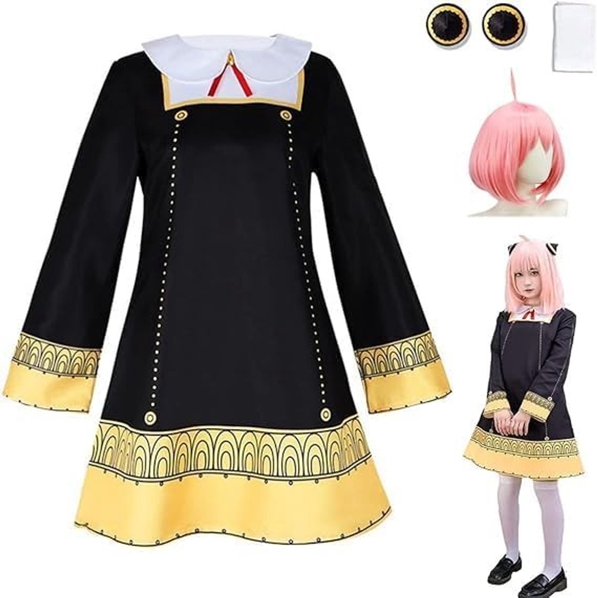 Anya Cosplay Kostuum voor Vrouwen en Meisjes - Anime Outfit voor Halloween en Carnavalsfeesten