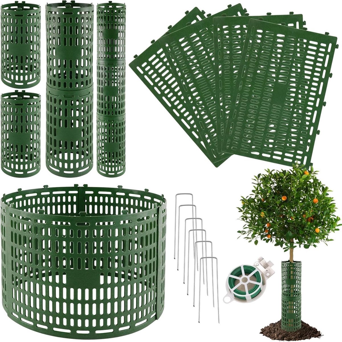 8 Stuks Boomstam Beschermers, 12"x8", Weerbestendig Plastic, Uitbreidbare Bescherming voor Boomschors met Ingebouwde Vergrendelhaken en Duurzame Kwaliteit