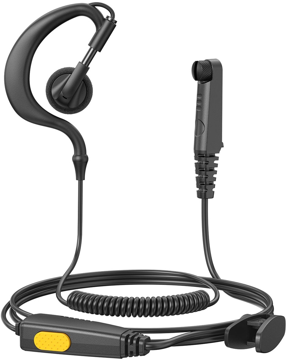 Ulefone uSmart H01 Walkie-Talkie Oortje met PTT Microfoon - 6-pins uSmart - Zwart