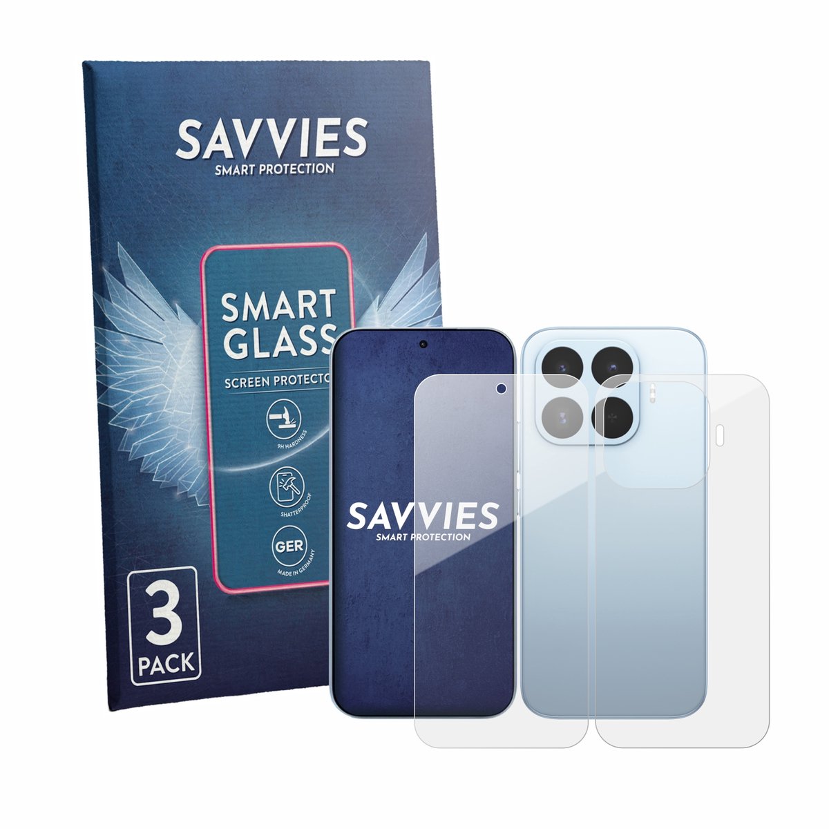 3 Stuks Savvies Screenprotector - geschikt voor Xiaomi 17T (Voor+Achter) - beschermfolie glas transparant