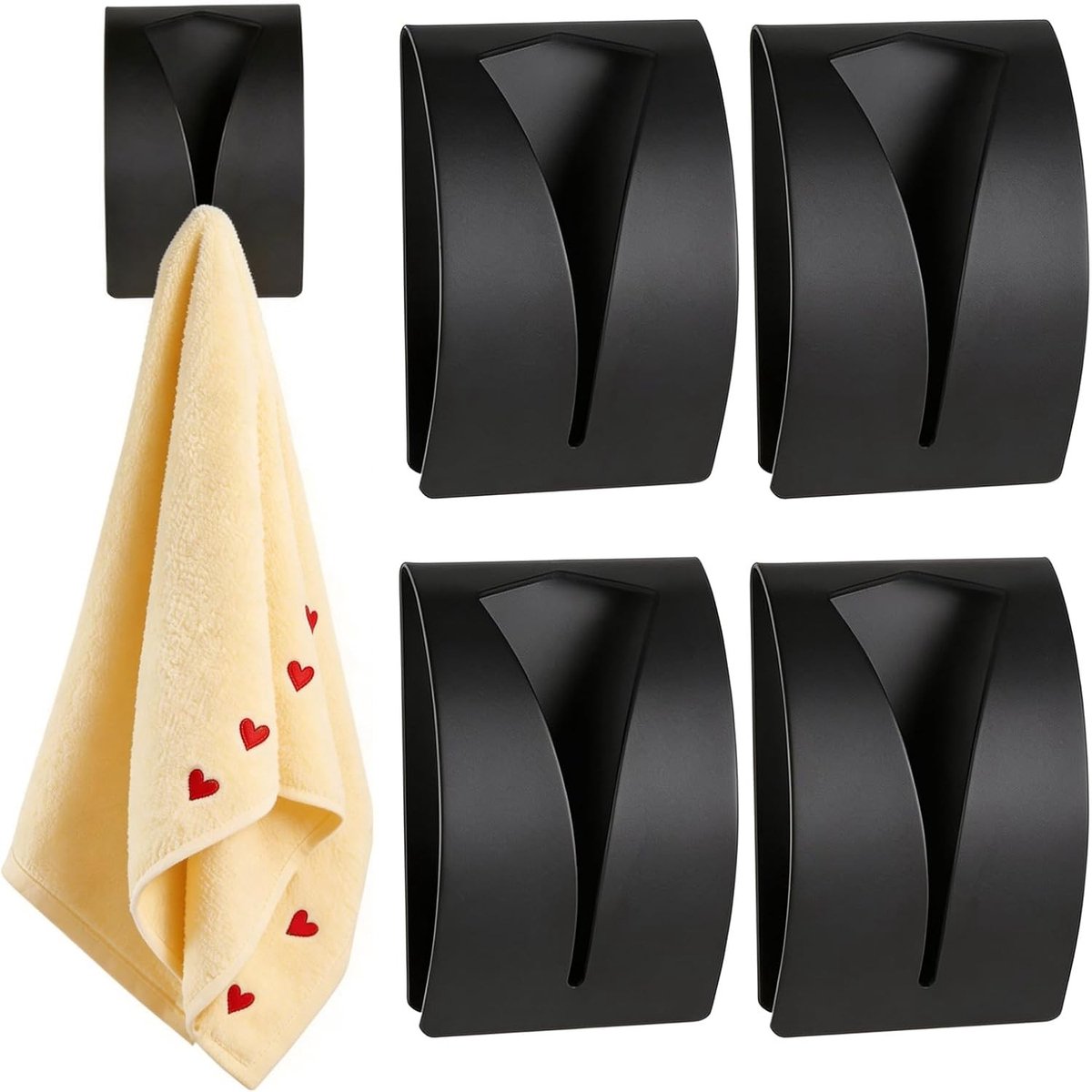 Handdoekklem - Roestvrij Staal - 7,8 x 5 cm - Zelfklevend - Voor Badkamer, Keuken, Toilet, Kantoor